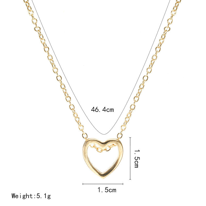 Fashion Design Black Heart Necklace Gold Silver color simple Hollow Jewellery The best of birthday treat