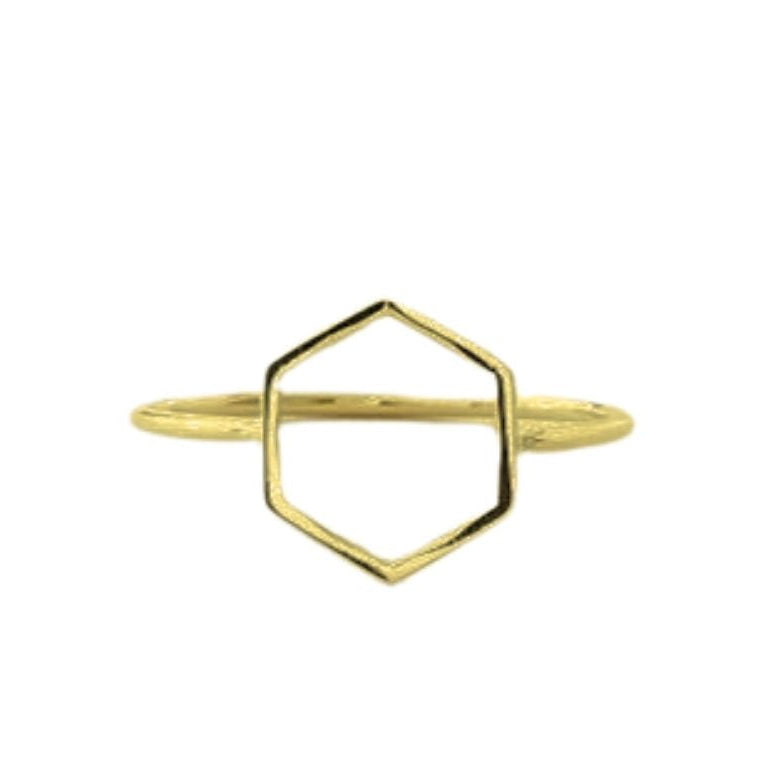 Hexagon dainty ring