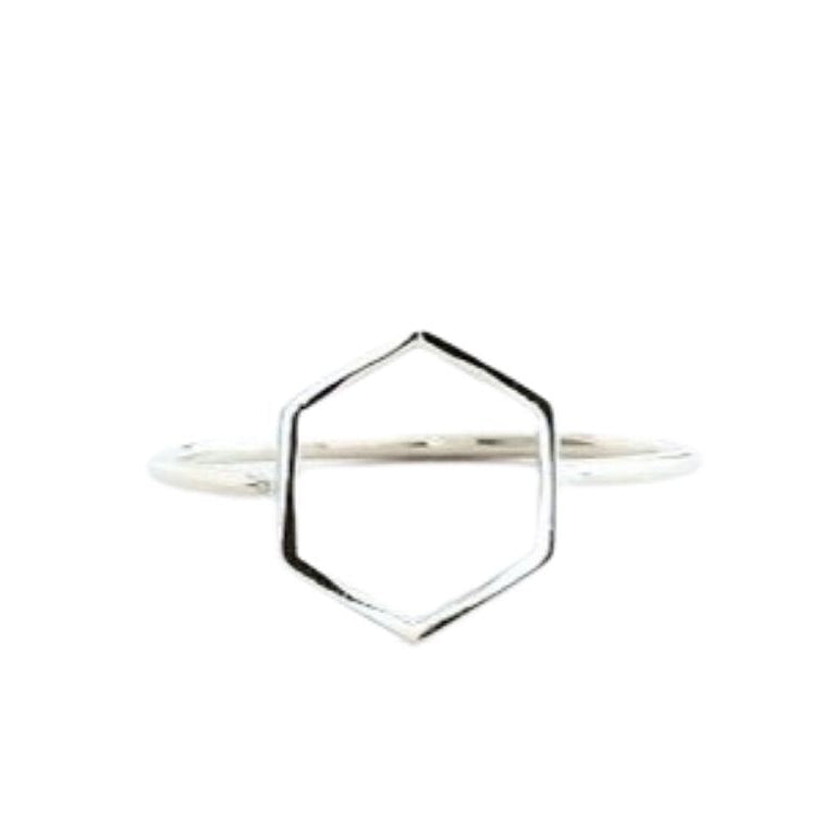 Hexagon dainty ring