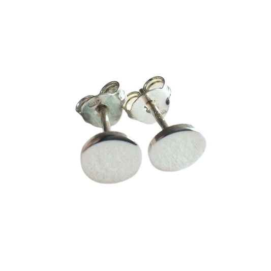 Disc silver earrings