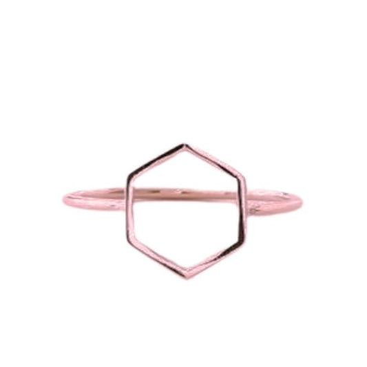 Hexagon dainty ring